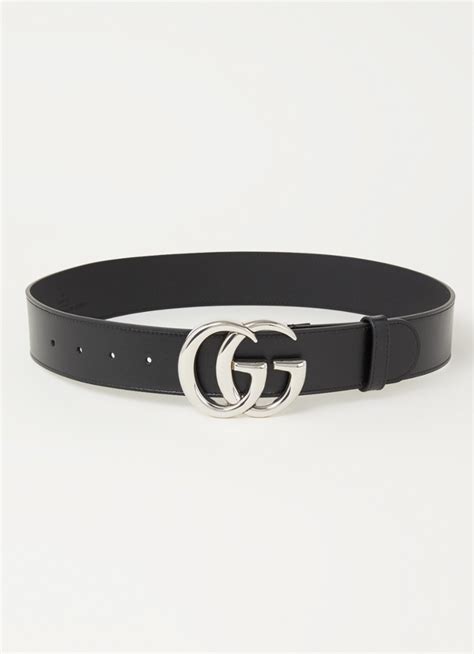 Gg buckle riem leder Gucci zwart maat 85 cm in Leer .